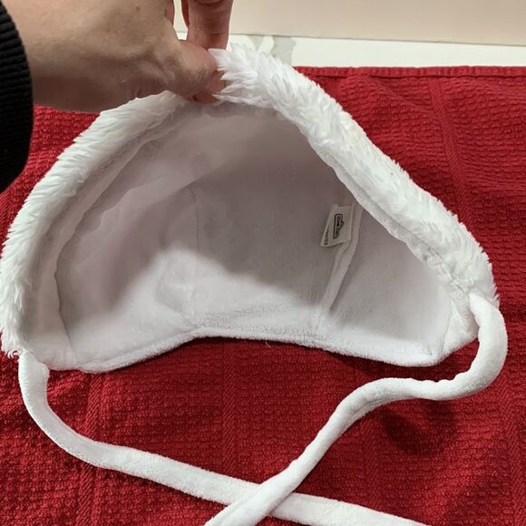 Sesame Street | Baby Girls Soft White Fleece Faux Fur Winter Bonnet With Ties - Picture 4 of 4